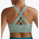 RUNNING GIRL Sports Bra for Women, Criss-Cross Back Padded Strappy Sports Bras Medium Support Yoga Bra with Removable Cups Size XS