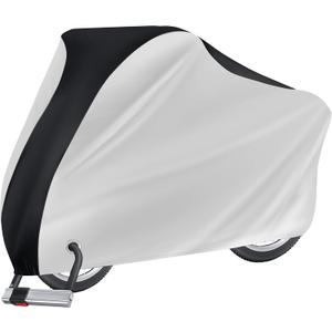 Puroma Bike Cover for 1 bike, 190T Outdoor Waterproof Bicycle Covers Rain Sun UV Dust Wind Proof with Lock Hole for Mountain Road Electric Bike (Silver & Black) (79'' L x 28'' W x 43'' H) Puroma Bike Cover for 1 bike, 190T Outdoor Waterproof Bicycle Covers Rain Sun UV Dust Wind Proof with Lock Hole for Mountain Road Electric Bike (Silver & Black) (79'' L x 28'' W x 43'' H)