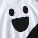 Noubeau Toddler Baby Boys Girls Halloween Costume Ghost Cloak Hooded Top Black Pants Boo Spooky Ghost Costume Cosplay Clothes (7-8 Years)