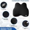 Skechers Memory Foam Lumbar Pillow,Lumbar Support Pillow for Office, Chair Lower Back Pain Relief Lumbar Pillow, Ergonomic Design Back Support Pillow for Office Chair, Car, Home, Travel,Black