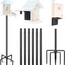 Bird Feeder Pole for Outdoor, 1 Pack 109 Inch Bird House Pole for Outside Heavy Duty, Adjustable Feeder Stand for Smart Wild Birds Watching