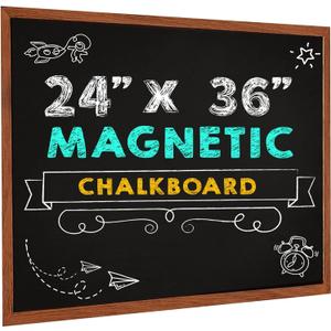 24x36 Magnetic Chalkboard  Large Rustic Wall Blackboard with Wood Frame  Hanging Framed Chalk Board for Home Kitchen Office Wedding Menu Sign  Includes Magnets  Non-Porous Surface 24x36 Magnetic Chalkboard  Large Rustic Wall Blackboard with Wood Frame  Hanging Framed Chalk Board for Home Kitchen Office Wedding Menu Sign  Includes Magnets  Non-Porous Surface