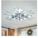 ZGLAOJT Semi Flush Mount 8 Light Ceiling Light Modern Metal Ceiling Lighting Chrome Light Fixture Chandelier for Farmhouse Kitchen Dining Room Bedroom Hallway Living Room