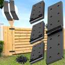 Heavy Duty Gate Hinges 4Pcs,270 Degree Adjustable Butt Folding Door Hinge with Screws Bifold Strap Hardware for Wood Fences Barn Doors & Table, Black