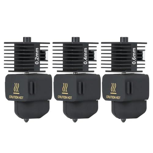 3pac A1 Mini/A1 Hotend Print Head Hot End Kit 0.2mm+0.4mm+0.6mm Extruder Upgrade High Temperature 0.4 mm Hardened Steel Nozzle Replacement with Silicone Cover Sock for Bambu Laboratory 3D Printer