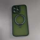 CANSHN 360 Spin Magnetic Stand for iPhone 16 Pro Max Case with Camera Control [Full Camera Protection] [Compatible with Magsafe] Translucent Matte Shockproof Protective Phone Cover 6.9" - Deep Green