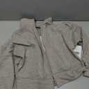 Women's Fleeced Performance Jacket - Full-Zip Stand-Up Collar, Warm Fleece for Winter Daily Wear (Brown, S)