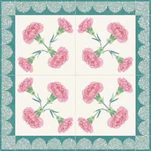 HOMETITUTE Pink Carnation Teal Peel Stick Floor Tile 12x12 Vinyl