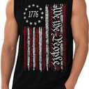 Mens Patriotic Tank Top, American Flag Graphic 4th of July Sleeveless Shirt Distressed Gym Workout USA Muscle Shirt, Medium