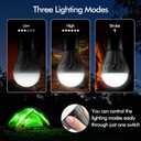 FLY2SKY Portable LED Tent Lamp Emergency Lights with Hook, Hurricane Bulb Lantern Equipment for Camping, Hiking, Backpacking, Fishing Outage, Multicolor, 4 Pack