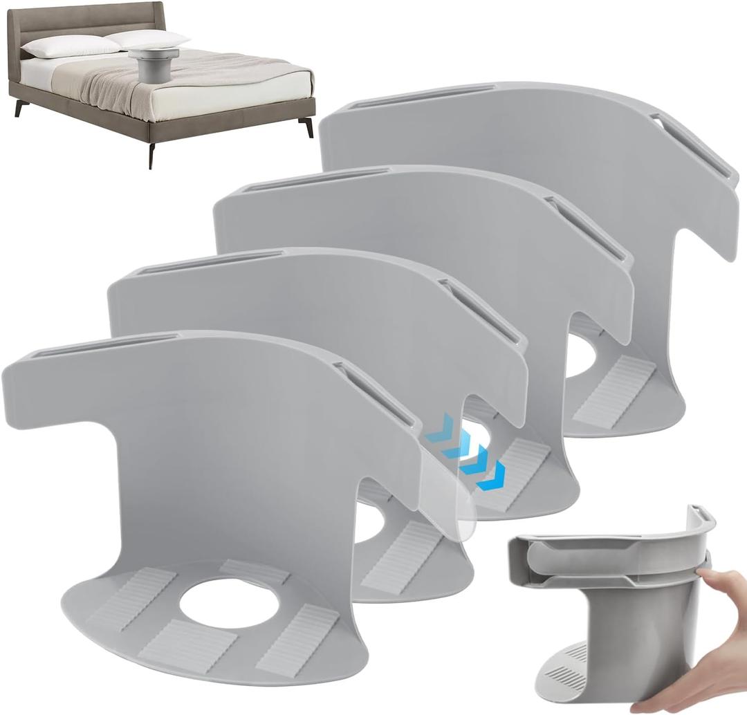Lock Sheet Holders,Bed Sheet Lock Clips, Sheet Holders Keep Sheets Firm & Tight, Heavy Duty Bed Sheet Holder Corner Fitted Sheet Straps Fit All Mattress Size (Gray 4PCS) (4, Grey)