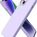 ORNARTO Compatible with iPhone 14 Plus Case 6.7, Slim Liquid Silicone 3 Layers Full Covered Soft Gel Rubber Phone Case Protective Cover 6.7 Inch, Pastel Lilac