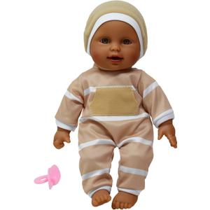 The New York Doll Collection 11 inch Soft Body Baby Doll in Gift Box - 11" Doll Toy for Kids, Boys, Girls and Toddlers - Baby Doll Pacifier Accessory Included (Beige Hispanic)