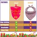 4 x Dog Birthday Bandana Girl Pink, Durable Triangle Reversible Scarf Bibs Handkerchief for Puppy Pet, Dogs Party Accessories for Small Medium Large