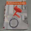 Forlivese Drain Auger,25Ft Plumbing Snake,Heavy Duty Toilet Snake Drain Clog Remover for Bathroom Sink,Kitchen Cleaning,Comes with Gloves and 1 Pack Plastic Hair Snake