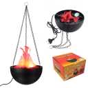 3D Fake Fire Flame Hanging Lamp Decoration, 110V Artificial Flickering Flame Campfire 3D Decorative Night Light Realistic Torch Light for Christmas Party Festival Decor