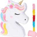 WERNNSAI Unicorn Piata - Unicorn Party Supplies Piata Bundle with Blindfold and Bat for Girls Kids Rainbow Unicorn Theme Birthday Party Game Decorations (15.7" x 12.2" x 3.1")