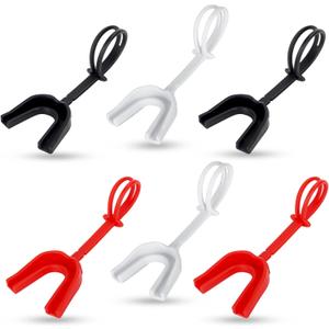6-Pack Sports Mouthguard with Straps and Case, Custom Fit, Adult & Youth Mouthpiece, for Football, Hockey, Boxing, MMA, Basketball