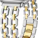 Wearlizer Compatible with Apple Watch Bands 49/46/45/44/42mm(Series 3) Women, Dressy Fancy Metal Chain Pretty Strap Designer Gold Silver Link Bracelet for iWatch Ultra SE Series 10 9 8 7 6 5 4 3 2 1