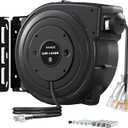 SURAIELEC 50FT Retractable Extension Cord Reel, 14AWG/3C SJTOW Heavy Duty Power Cord with Lighted Triple Tap, 13A Circuit Breaker, Ceiling/Wall Mount for Garage, Shop, Workshop, ETL Listed, Black