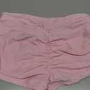 Women's V Cross High Waisted Swim Shorts Ruched Side Tie Boy Shorts Swimsuit Bottoms with Liner (X-Large, Pink)