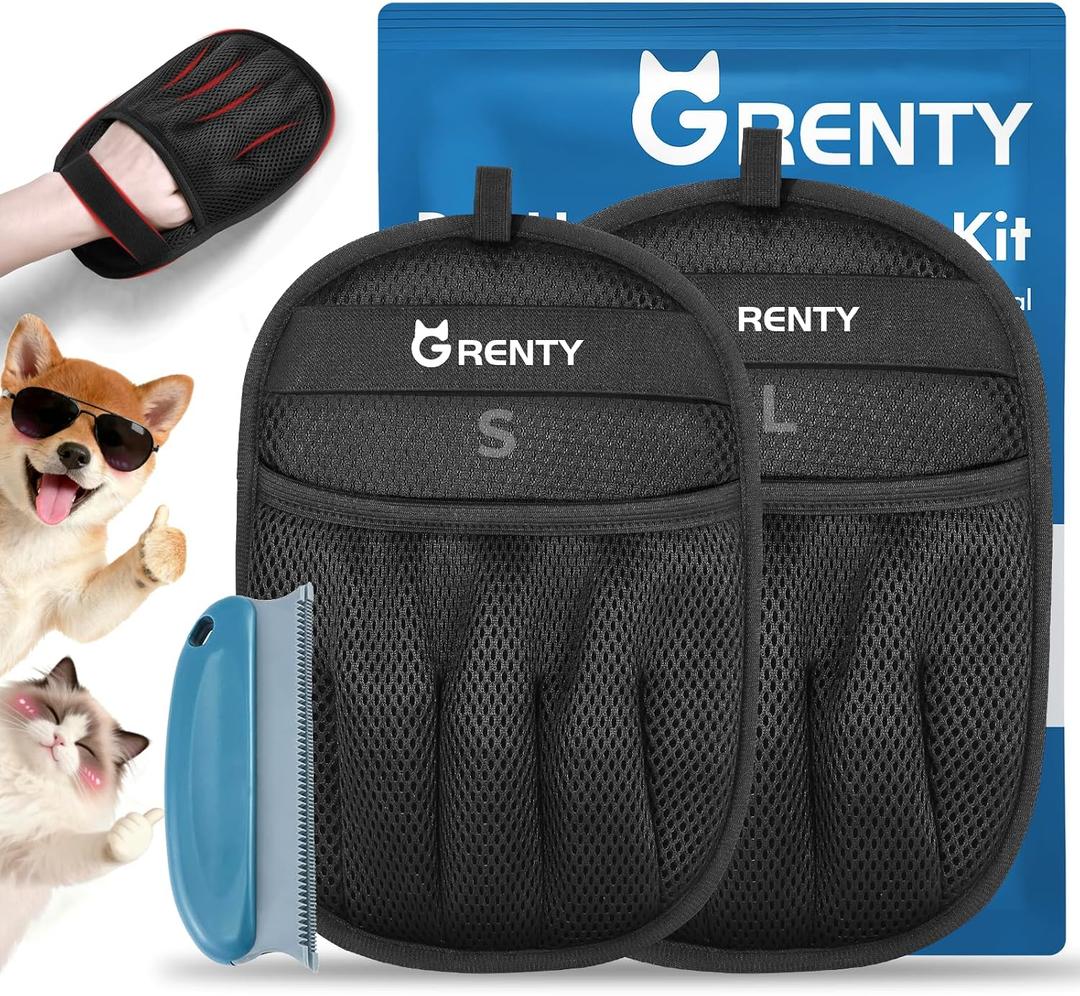 2 PCS Pet Hair Removal Glove for Dogs & Cats