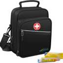 Insulin Cooler EpiPen Carrying Case Insulated, Travel Medication Diabetes Supplies Organizer Bag with Shoulder Strap for Asthma Inhaler, Auvi-Q, Allergy Medicine Essentials (Black)
