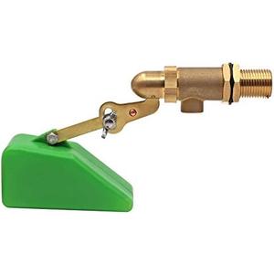 MACGOAL 1/2 Inch Brass Valve with Plastic Float Water Float Valve with Adjustable Arm Automatic Fill Float Ball Valve for Water Tank Fountains Livestock Waterer