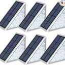 LED Solar Step Lights Waterproof Outdoor Stair Lights, Solar Deck Lights Outdoor Decor IP67 Solar Decoration Lights for Yard, Patio, Garden, Walkways, Front Door, Pathway, Driveway, Porch 6 Pack