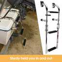 Artilife Stainless Steel Boat Ladder,Boat Foldable Stainless Steel 3 Step Ladder Marine Pontoon Ladder Polished 2 + 1 Step with Rubber Grip & Mounting Screws