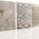 UCRAASDEB Framed Vintage Botanical Canvas Wall Art Set of 3 Neutral Antique Floral Pictures Poster Farmhouse Boho Flowers Painting Prints for Living Room Bedroom 16'' x 12''