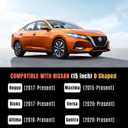 Leather Steering Wheel Cover for Nissan, 14.5-15 inches D Shape Car Steering Wheel Cover for Rogue,Altima,Kicks,Sentra,Altima,Maxima with Non-Slip Breathable Standard Size (Black)