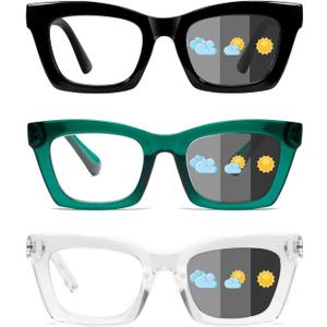 Hubeye Progressive Reading Glasses For Women Fashion Style Blue Light Blocking Computer Multifocus Square Reader