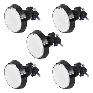 uxcell Game Push Button 60mm Round 12V LED Illuminated Push Button Switch with Micro Switch for Arcade Video Games White 5pcs (White)