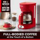 MELLERHOME 12-Cup Red Coffee Maker - Perfect for Home or Office, Borosilicate Carafe, Auto-Off, Reusable Filter, Anti-Drip, Keep-Warm Function, Clear Water Level Window, Red Kitchen Accessories (Red)