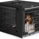 DONORO Dog Crates for Small Size Dogs Indoor Double Door Dog Kennels & Houses for Puppy and Cats, Collapsible Metal Contour Dog Cages (Black, 36.0" L x 23.0" W x 25.0" H)