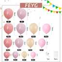 Dusty Pink Balloon Garland Arch Kit, Dusty Pink Light Pink Sand White Latex Party Balloon Boho Blush Nude Balloon Arch Kit for Baby Shower Birthday Bridal Shower Wedding Gender Reveal Party Decoration