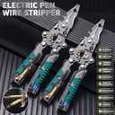 18 in 1 Foldable Wire Stripper with, Wire Strippers with Voltage Detector, Multifunctional Wire Stripping Pliers for Cutting And Pulling Wires Cable, Cable Cutters with Plier, Crimper