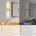 Battery Operated Wall Sconces set of 2, 11000mAh Rechargeable Brushed Bronze Wireless Wall Lights, 350°Rotate Dimmable Wall Lamp with Remote, 3 Color Temperatures, for Bedroom, Living Room, Hallway, 2 Pack
