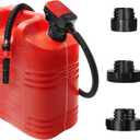 FUELIO Fuel Transfer Pump Battery Powered Gas Pump For 5 Gallon Gas Can: Automatict Shut-off Nozzle, 42 IN Long Hose, 3 Adapters for 4 Size Gasoline Tank