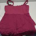 Charmo Women One Piece Swimdress Tummy Control Swimsuit Full Coverage Bathing Suit Modest Mesh Sheer Swim Skirt (X-Large, Wine Red)