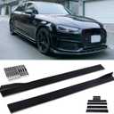 JMTBNO Universal 2.2M/86.6in Side Skirt Extension Splitter - Rocker Panel Lip Diffuser, Glossy Black