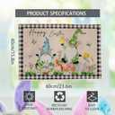 Easter Gnomes Decorative Kitchen Rugs, Spring Happy Easter Egg Bunny Floor Mats Non-Slip Washable Carpet - 16x24 Inch, Black