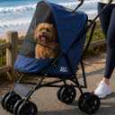 Pet Gear Travel Lite Plus Stroller, Ocean Blue | For Cats and Dogs up to 15 Pounds, Compact Easy Fold, No Assembly Required, Large Wheels