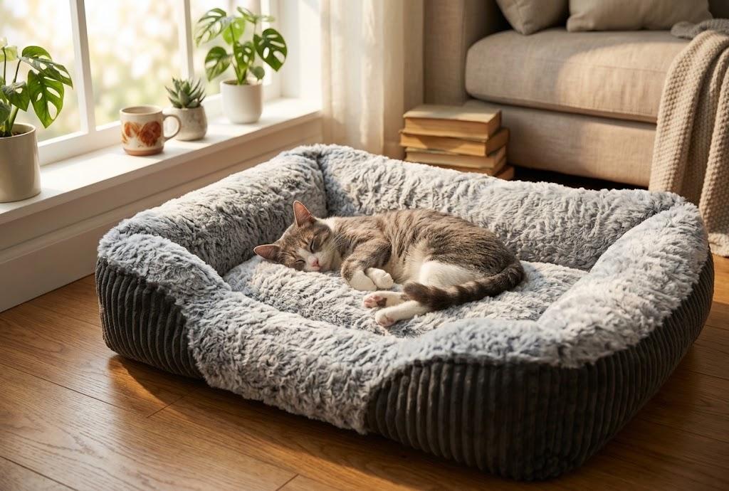 Bed Orthopedic Memory Foam Sofa Bolstered Washable Cover Grey