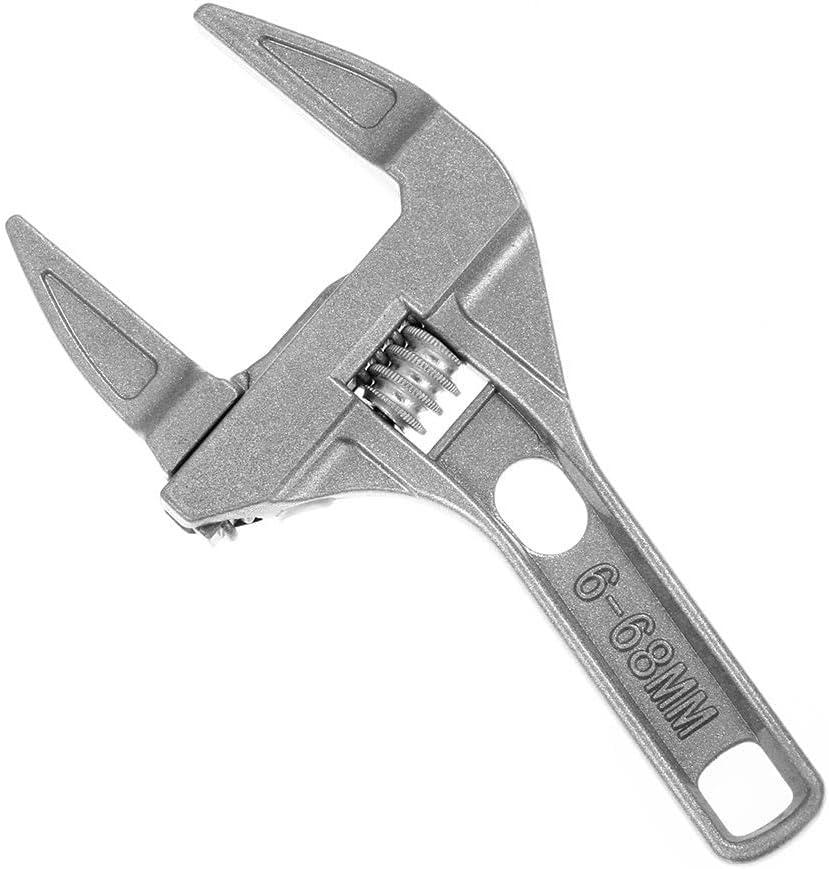 HomeSoGood Wrench Short Shank 6-68 mm Large Openings Bathroom Aluminum Alloy Spanner Wrenches Repair Tool for Plastic Plumbing Tube Washbasin Nut Disassembly