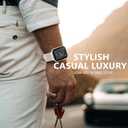 Zedoli Metal Band Compatible with Apple Watch Band 40mm 38mm 41mm 45mm 44mm 42mm 46mm for Women Men, Stainless Steel Milanese Mesh Loop Magnetic Wristbands for iWatch Series 11 10 9 8 7 6 5 4 3 2 1 SE (Starlight)