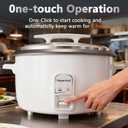 Commercial Rice Cooker, 90-Cup Rice Cooker, 16Qt Large Rice Cooker with Nonstick Inner Pot, Fast Cooking and Auto Keep Warm, with Rice Cup and Paddle, Easy to Clean, 1950W