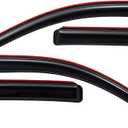 Lightronic Extra Durable Clip-on in-Channel Auto Vent Window Visor, Fits 2005-2020 Nissan Frontier Crew Cab, UV Protection Rain Guard, Original Wind Deflector, No-Drill Install, Dark Smoke, 4-Pcs
