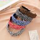 2 x LOVNFC Knotted Headbands for Women - 5PCS No Slip Fashion Hair Bands, Soft Elastic Leopard Print Head Accessories for Girls, Women (Mixed Colors C)